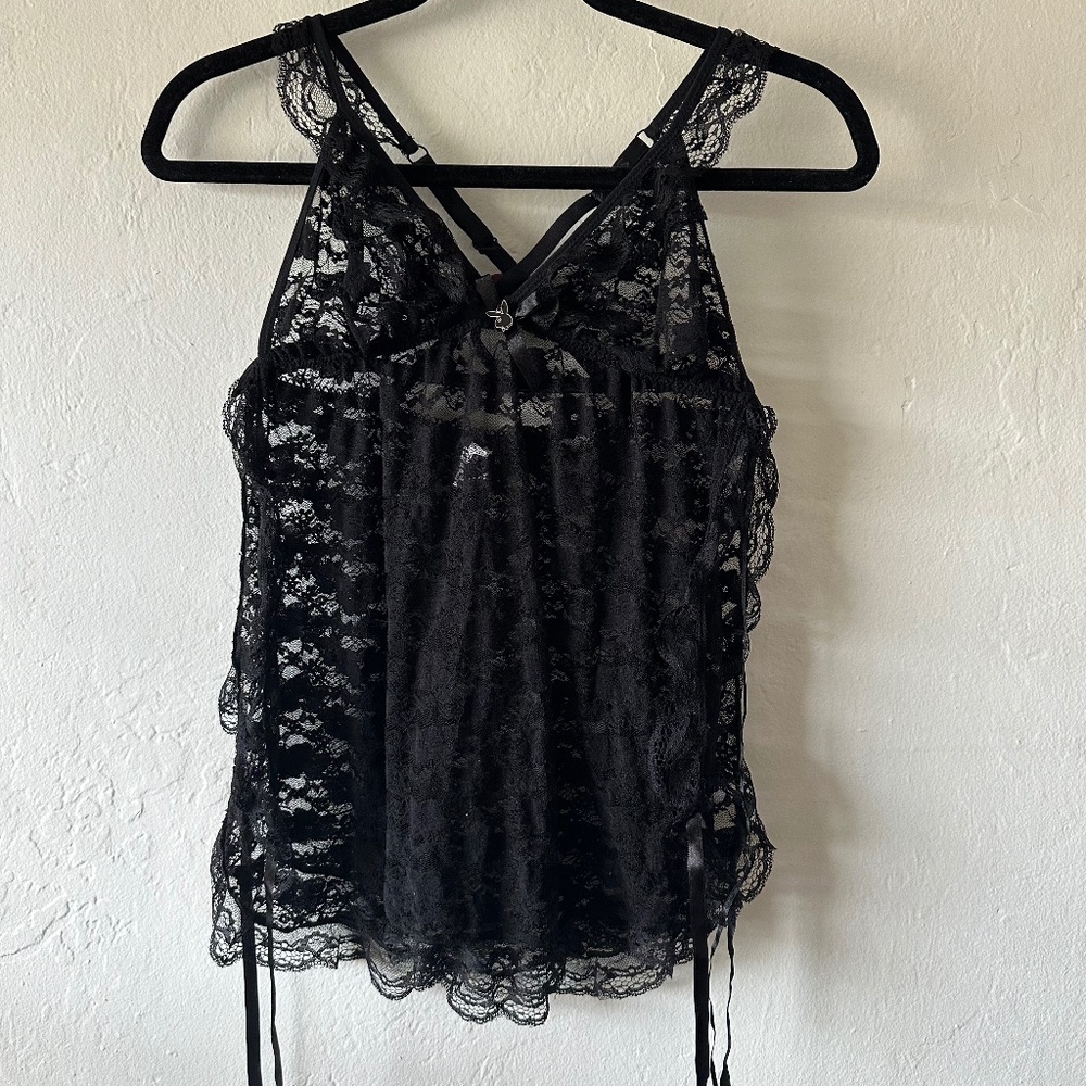 Playboy lace floral black lingerie size S